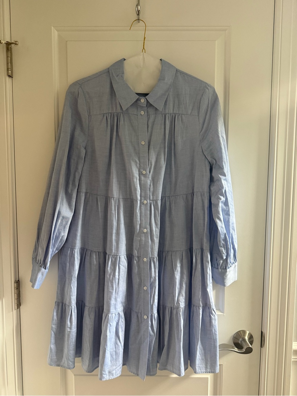 Eliza J Light Blue Button-Front Shirt Dress (NWOT)
